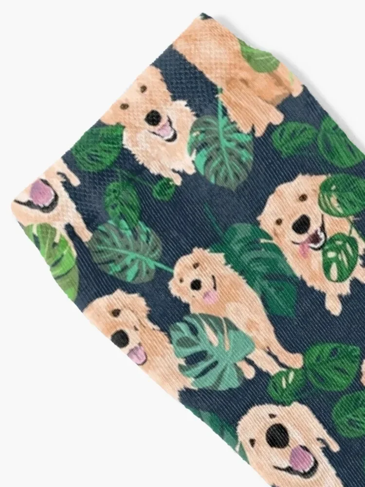 Golden Retrievers Tropical Socks floral summer Socks Man Women's