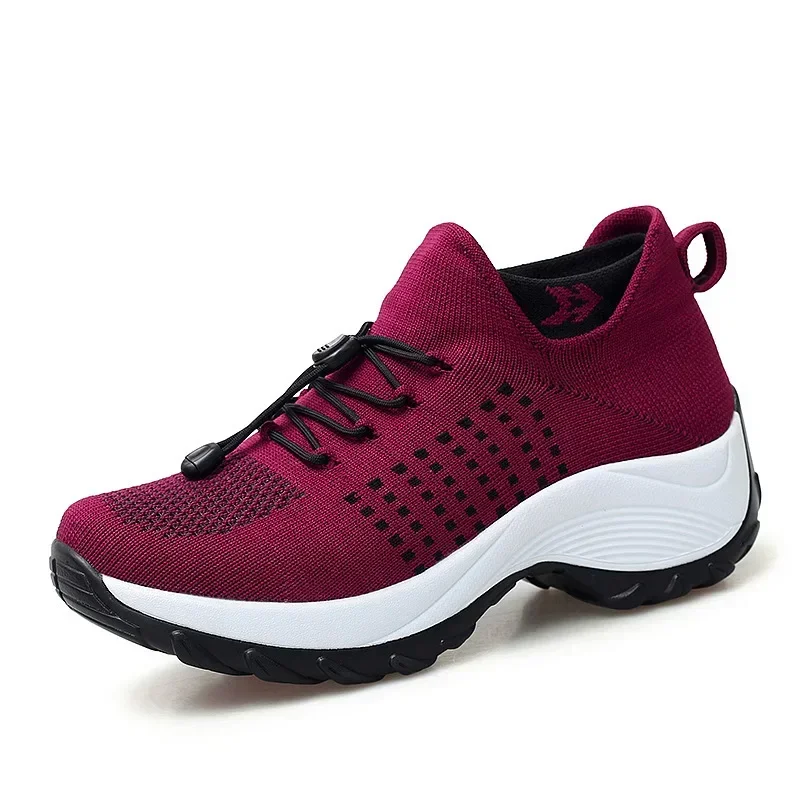 Women Sneakers Casual Shoes Women Platform Walking Flat Slip on Platform Sock Sneakers Shoes Plus Size 35-45 Zapatillas Mujer44