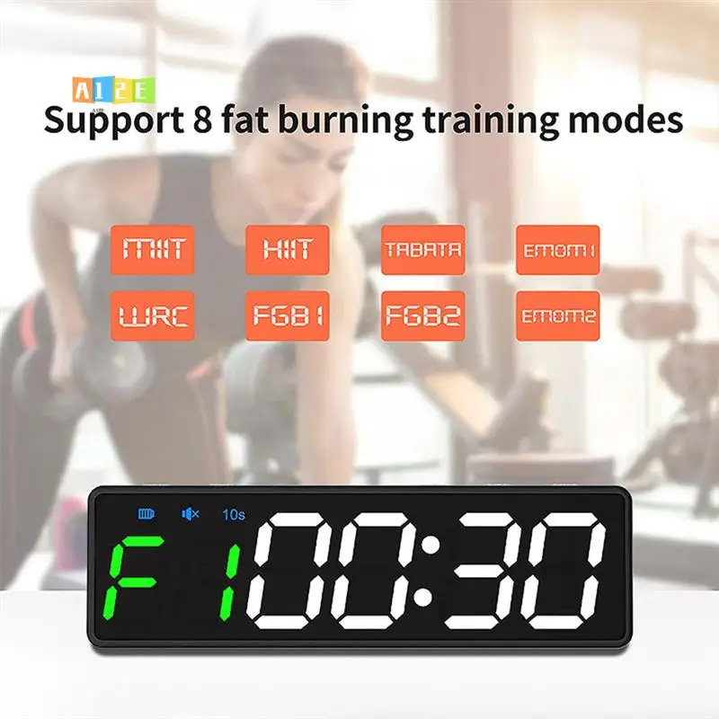 

A12E-Rechargeable Mini Gym Clocks - Portable Stopwatch With Countdown/Up Clock & Magnetic Back For Fitness Training