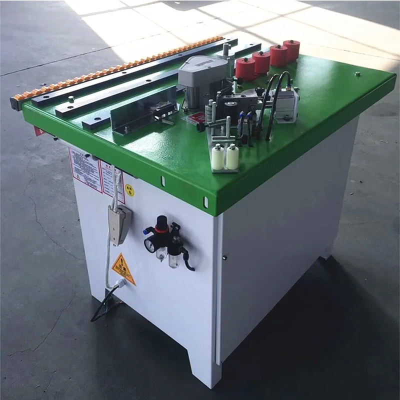 with Pneumatic  Pedal Woodworking Machinery Desktop Manual Double-Sided Gluing and Edge Sealing Machine for Irregular Panels