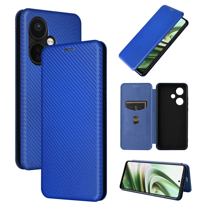 Suitable for OnePlus Nord CE3 5G Simple Carbon Fiber Self-Adhesive phone case OPPO K11 5G Flip Magnetic Wallet Case