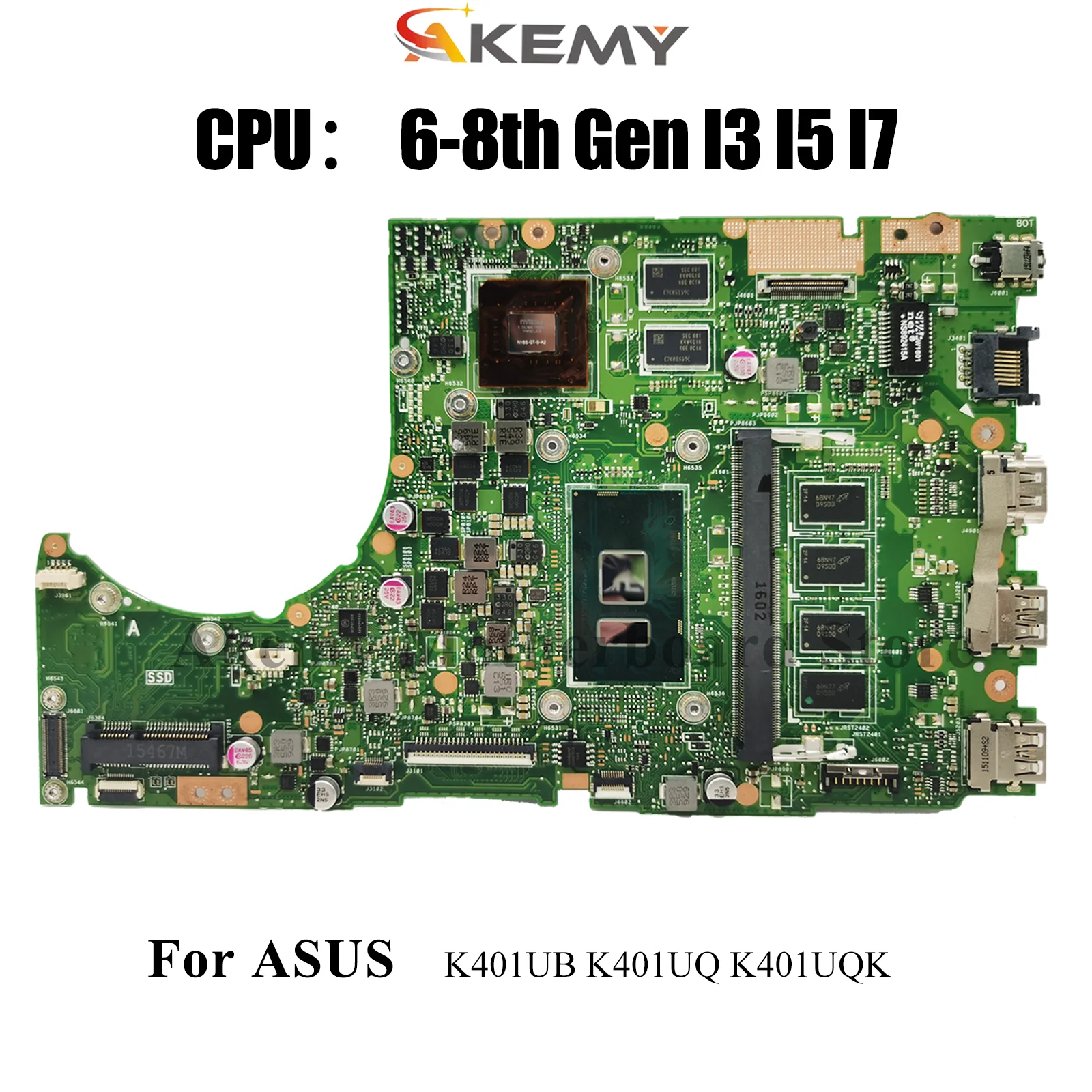 

K401UB Материнская плата для ноутбука ASUS VivoBook U4000 K401U K401UQK A404U K401UB K401UQ Материнская плата с процессором I3 I5 I7 в порядке быстрая доставка