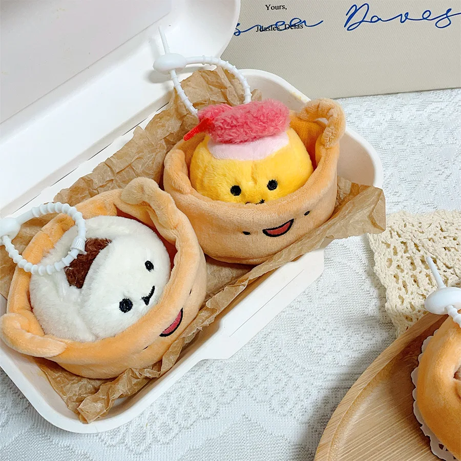 Creative Cartoon Steamer Bun Plush Hanger Item, Fun Food Steamed Dumpling Figurine, Mini Grab Machine Doll, Small Gift
