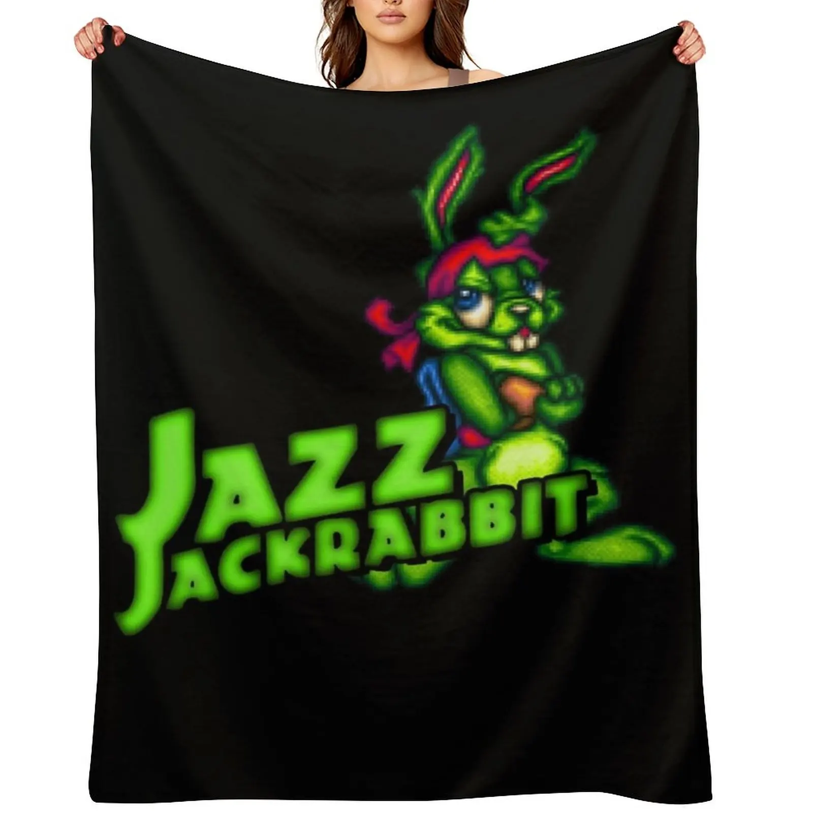 

Jazz Jackrabbit - Classic Sprite with Logo Essential Throw Blanket Quilt Stuffeds Sofas Blankets Sofas Of Decoration Blankets