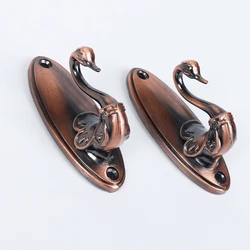 2pcs Swan Zinc Alloy Curtain Hooks Decorative Drapery Clips for Sheer Panels