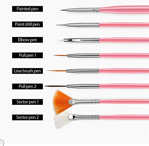 Hot sale 20pcs Nail Art Design Tools, 15pcs Painting Brushes Set with 5pcs Dotting Pens