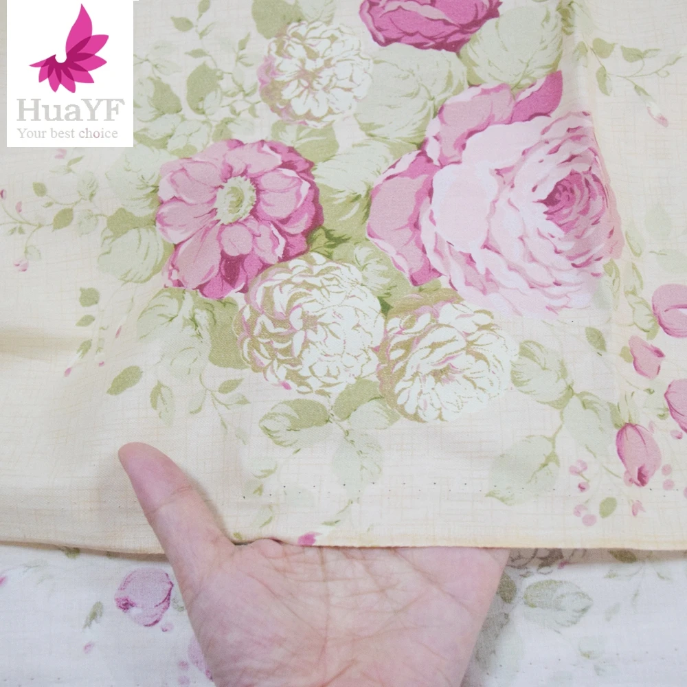 160x100cm Big Rose Printed Twill Weave Cotton Fabric,Patchwork Cloth,DIY Quilting Sewing Material
