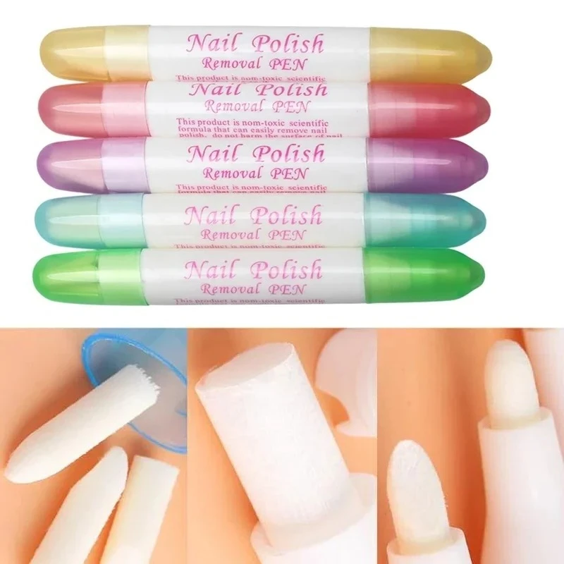 1pcs UV Gel Nail Polish Remover Manicure Cleaner Erase Pen with 3 Tips Refillable Tools Nail Art Corrector Pen Removal Pens