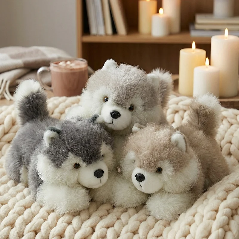 

1Pc 47cm Lovely Alaska Puppy Plush Doll Fluffy Simulation Alaskan Malamute Plush Toys Kids Girls Birthday Christmas Gift