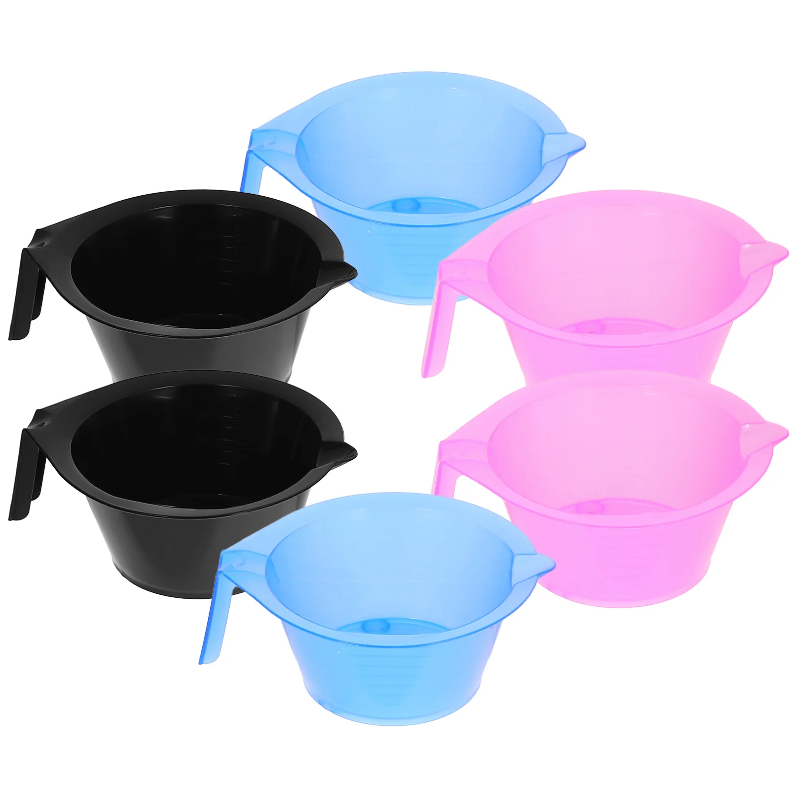 6Pcs Hair Dye Bowls ABS Durable Transparent Scaled Triangular Bottom Hair Coloring Salon Supplies Highlights Bowl Random Color