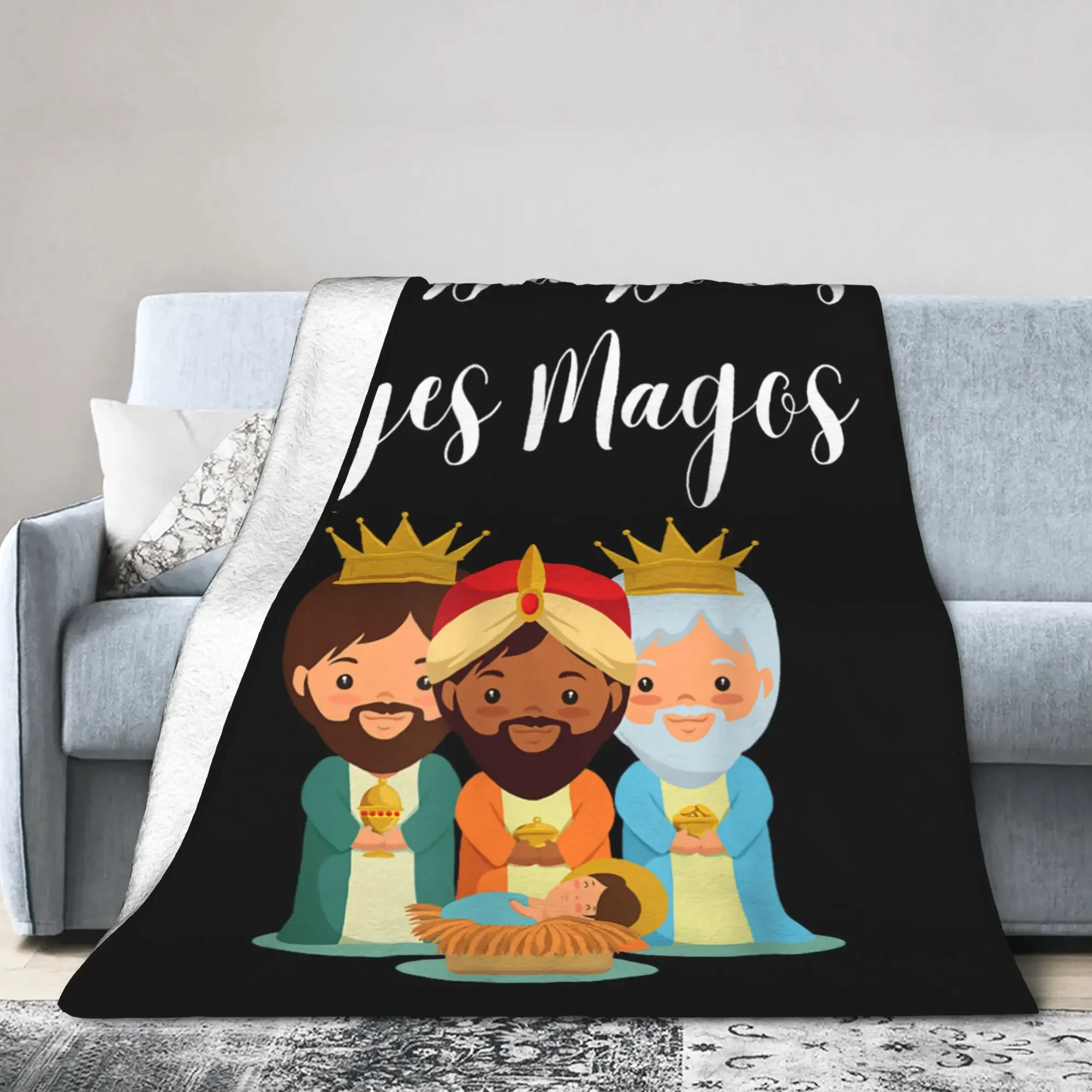

Wise Three Kings Day Epiphany Flannel Blanket Feliz Dia De Reyes Soft Throw Blanket for Home xcm