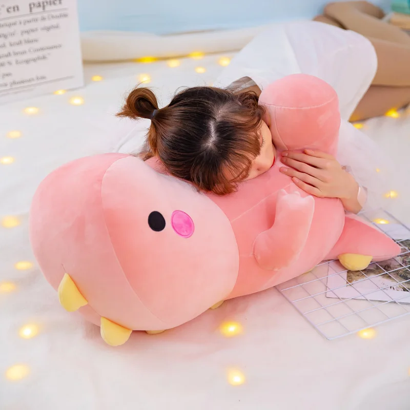 25~60cm Ultra Soft Dinosaur Plush Toy Down Cotton Kawaii Dino Plushie Peluche Pink Blue Green Party Animal Prop Decor Kids Gift