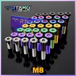 RTAMO Gr5 Titanium Bolt M8X20/25/30/35/40/45/50 1.25Pitch for Bike Motorcycle Modified Dressingup