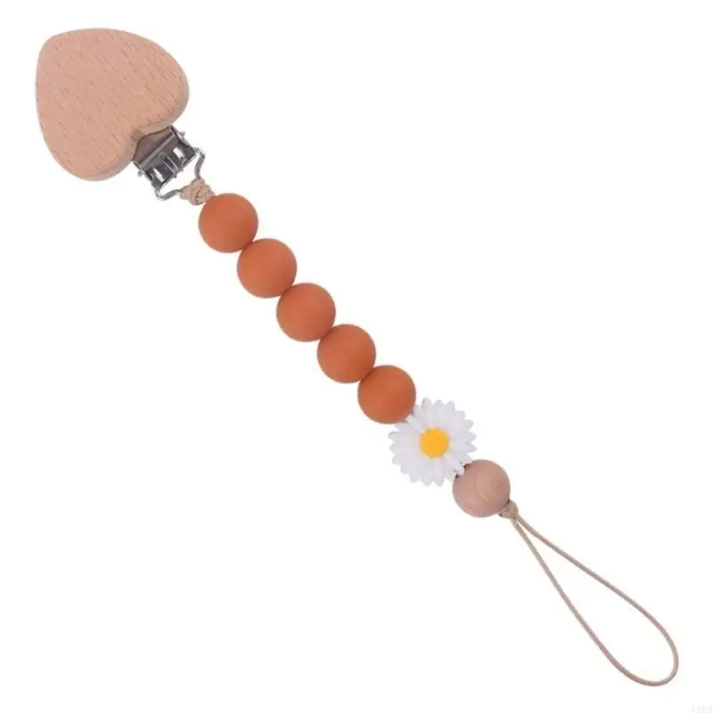 

Silicone Beads Pacifier Clips for Baby Girls & Boys Baby Pacifier Holder Clip L8RB
