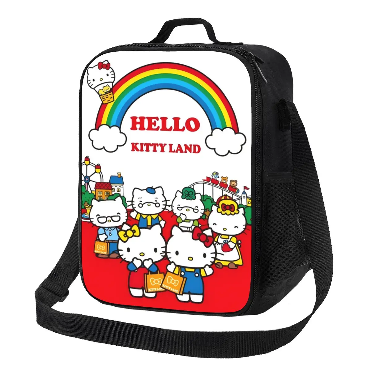 Custom Hello Kitty Land Lunch Bag Men Women Thermal Cooler Insulated Lunch Boxes for Adult Office