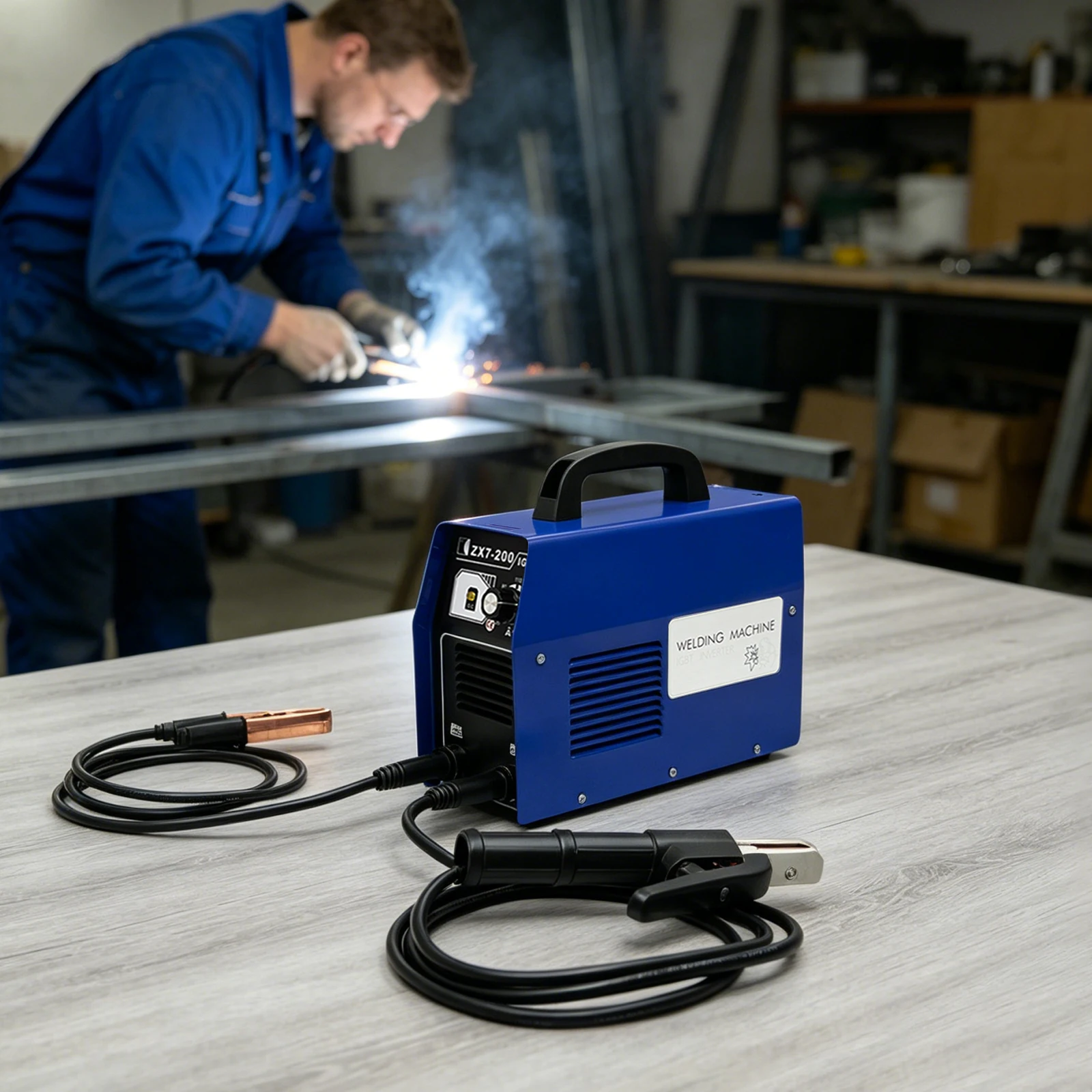 200 Ampere Heimschweißgerät MMA ARC Stick-Schweißgerät mit Maske Tragbares IGBT Intelligentes Antihaft-Schweißgerät zum Schweißen von Rohrstahl – Detail 4