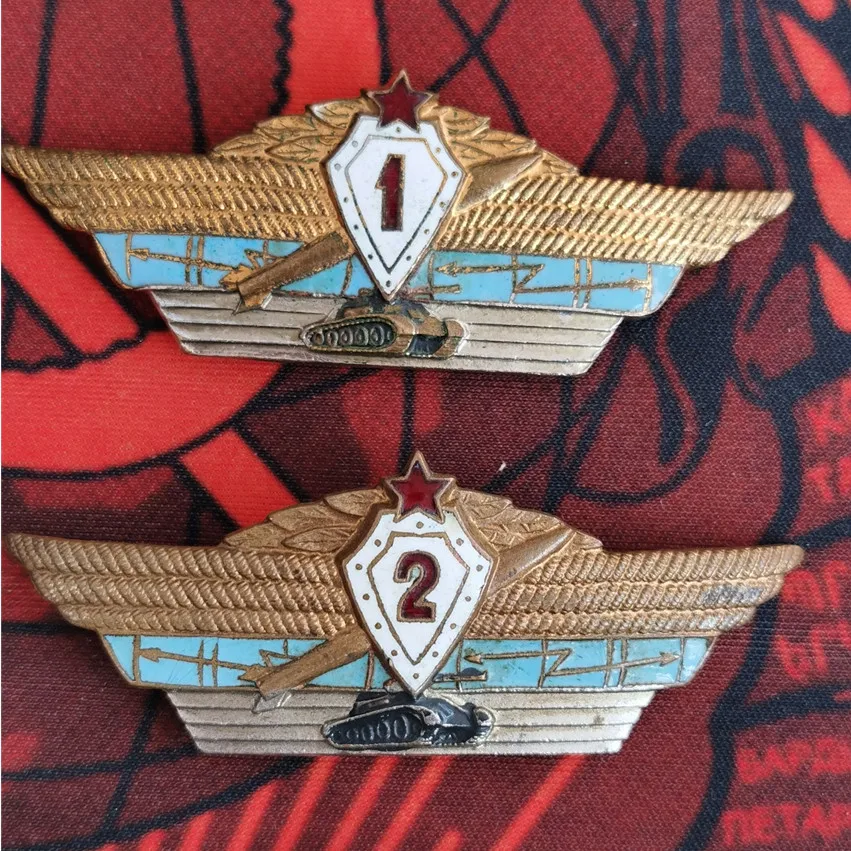 3 PCS Soviet Union Soldier Skills Level 1 2 3 Badge USSR Red Five Stars Copper Honor Medal Original Product Collectibles view 2
