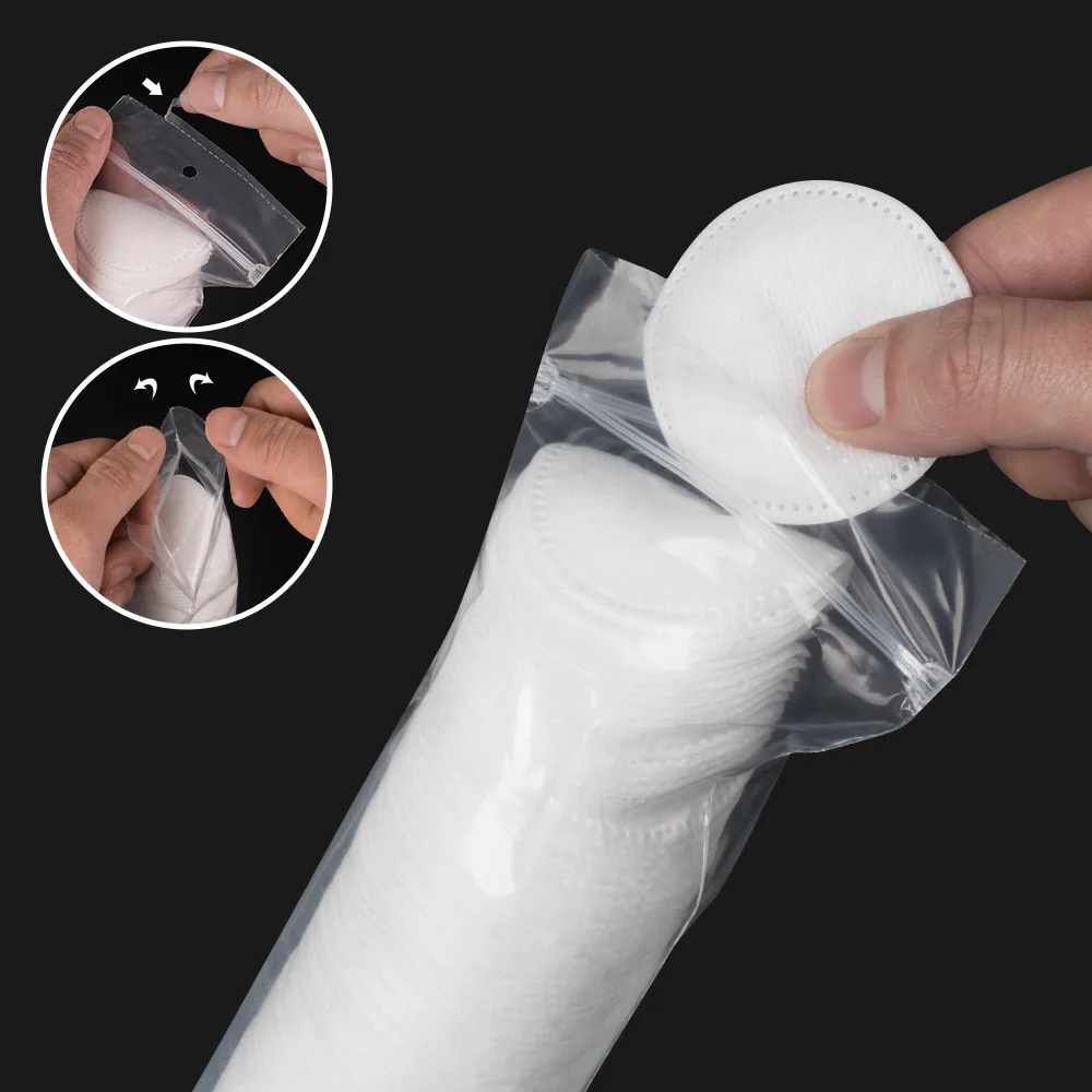 1 كيس 100 قطعة من وسادات إزالة المكياج الدائرية الناعمة والمسامية، وسادات قطنية على الوجهين، تستخدم لتنظيف الوجه اليومي #6