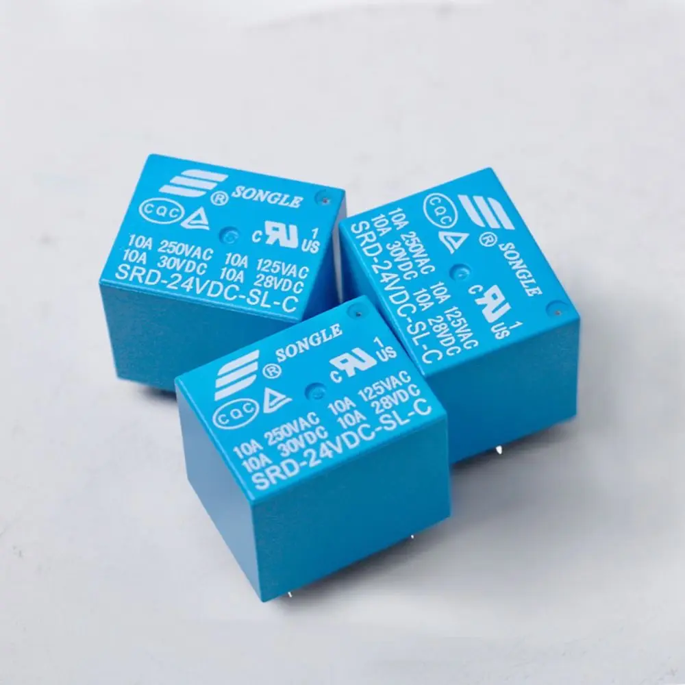 10pcs Mini PCB Type 5V 12V 24V DC 10A 5 Pin SRD-24VDC-SL-C Power Relay Relays SRD-05VDC-SL-C SRD-12VDC-SL-C