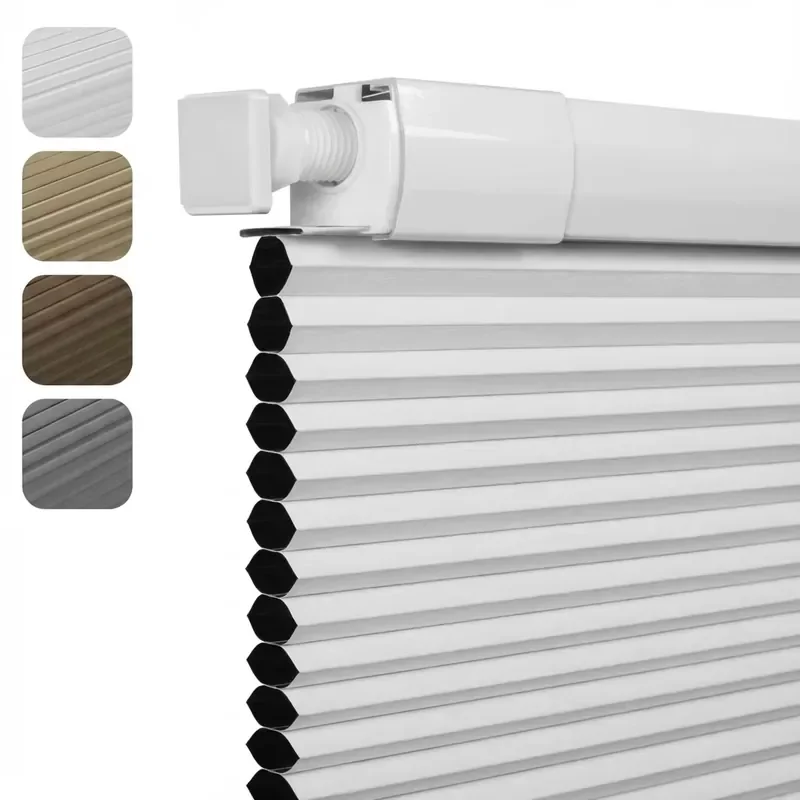 No Tool No Drill Honeycomb Cellular Blinds for Windows Cordless Blackout Shades Easy Installation for Home
