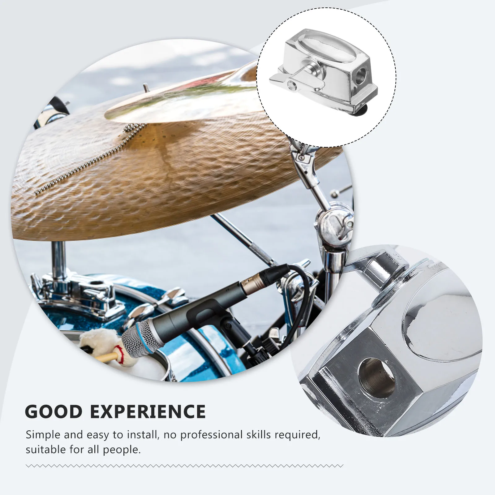 

Adjustable Tom Kit Mount Bracket 52Mm Floor Tom Leg Clamp Iron Set Base Durable Silver Plated Strong Drum Kit Accessories