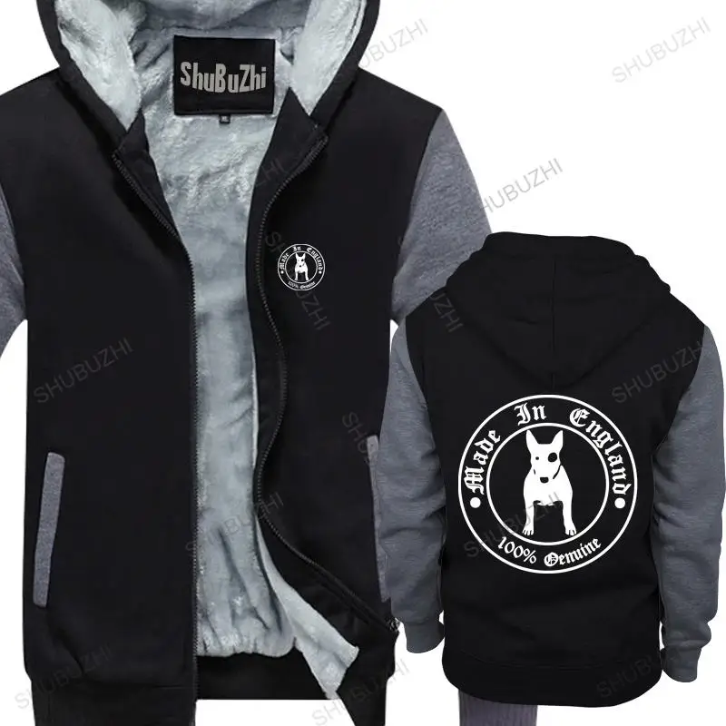 

homme cotton hoodies zipper Mens Premium hoodies English Bull Terrier Genuine Hooligans brand winter hoodie warm jacket