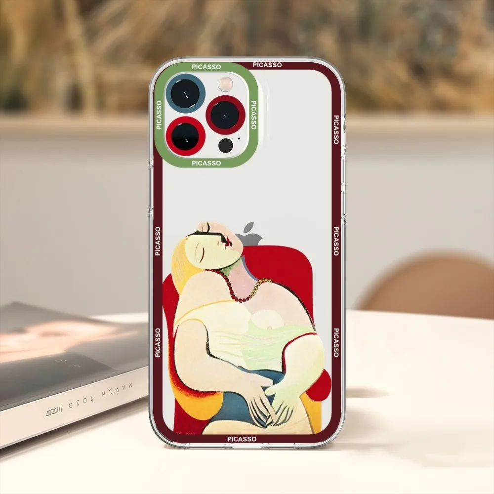 Famous Painting Picasso Abstract Art Phone Case For iPhone 11 12 Mini 13 14 15 Pro Max Transparent Shell