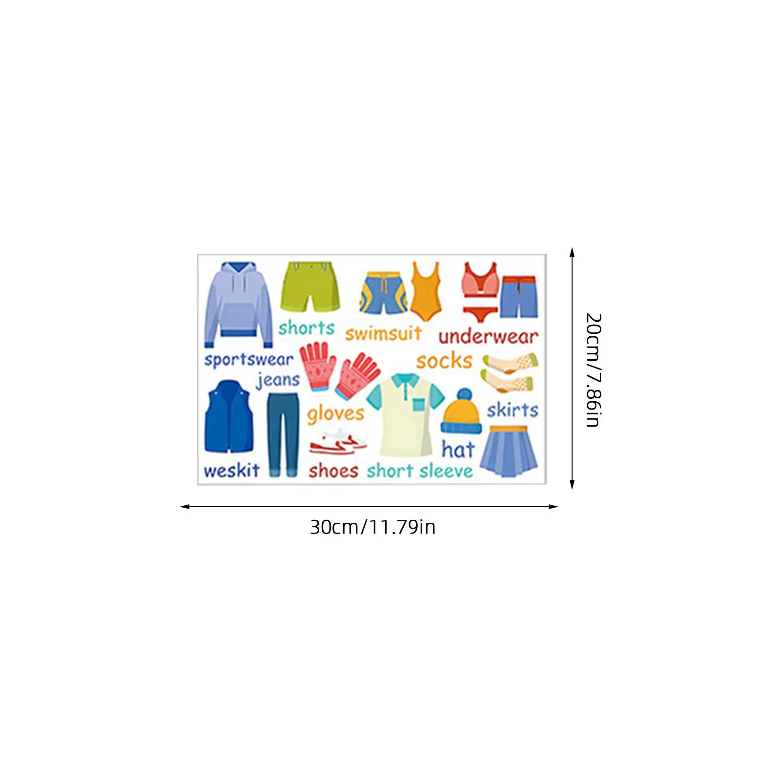 Kids Clothing Labels 4 Pack Wardrobe Closet Drawer Sorting Stickers Easy Apply Removable No Residue