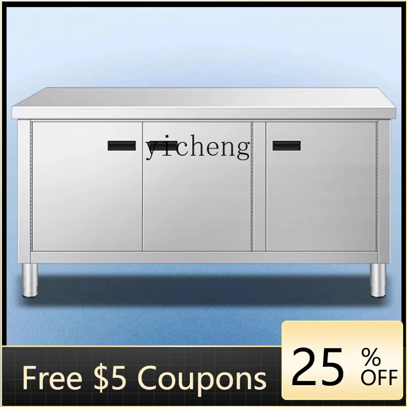 

HXL 304 Stainless Steel Thickened Double Door Kitchen Dish Cabinet Welding Operation Cabinet