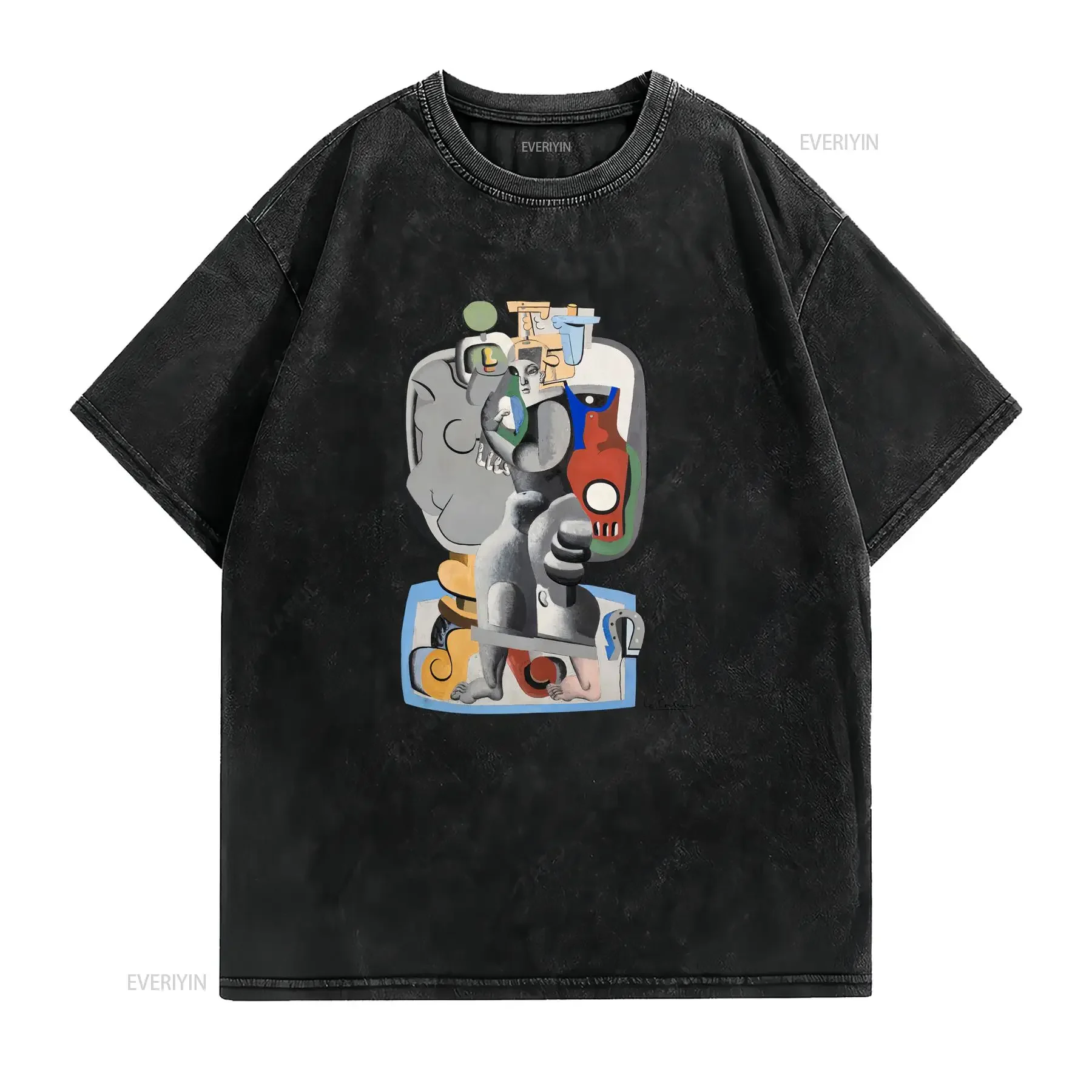 Le Corbusier Woman With Table And Horseshoe 1928 Art T shirt vintage Washed Top For Everyday Wear Stylish Versatile Stretched