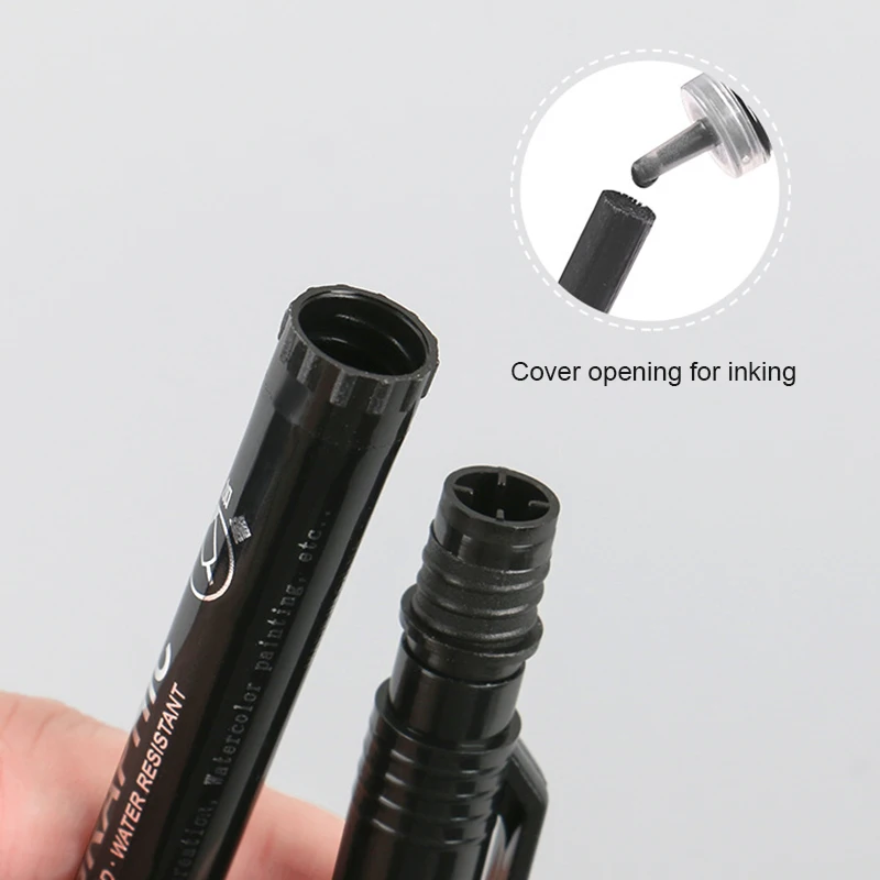 ปากกาปลายเล็กกันน้ำสีสันสดใสทนทานต่อการใช้งานปากกาปลายแหลมดีไซน์ลายการ์ตูนปากกายอดนิยม pulpen jarum ทนทาน