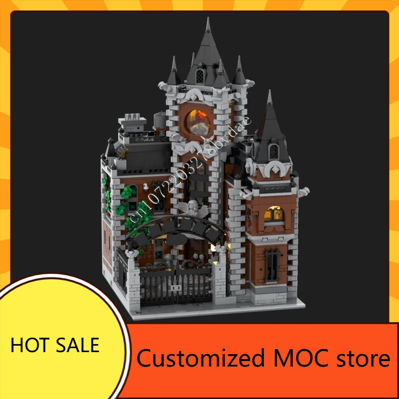 

3980 шт. Arkham Asylum MOC Streetview праздничные пазлы архитектура креативная сборка игрушки на Рождество и день рождения подарки для детей в возрасте