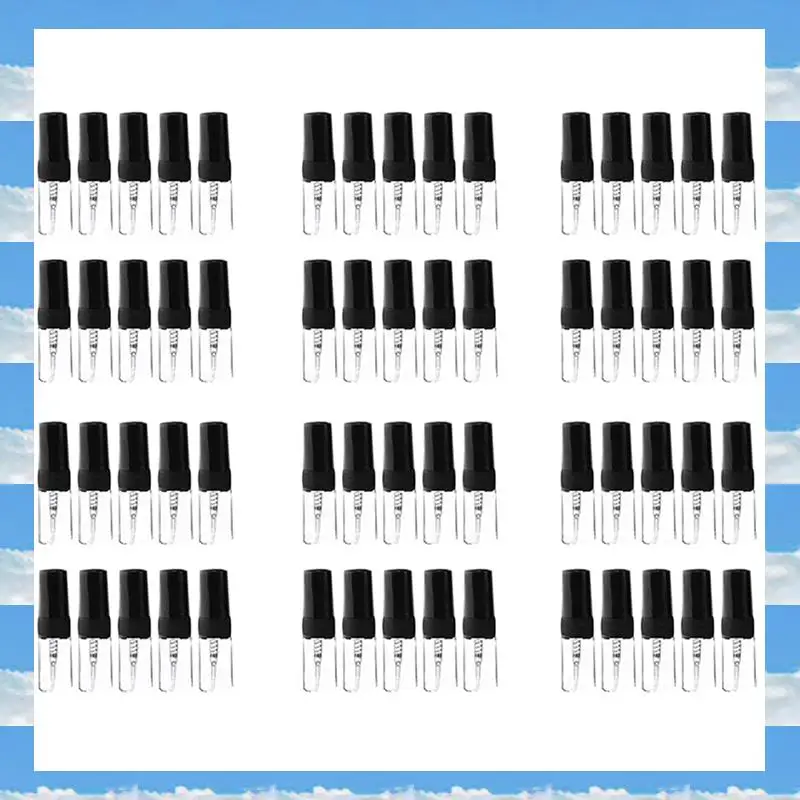 

A11I 60Pcs Mini Portable Glass Perfume Bottle Travel Size Empty Perfume Glass Spray Bottles(2Ml)