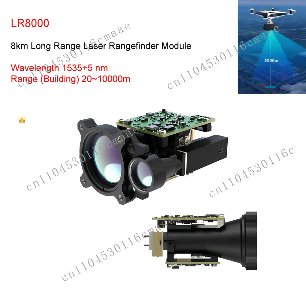 Laser rangefinder 8000m 1535 ± 5 nm ranging range 20~ 10000m for FPV drone laser measurement module