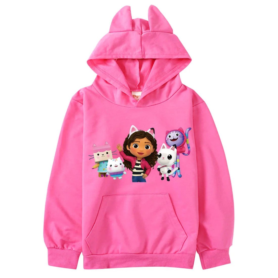 Sweat à capuche de course Gabby House pour enfants, manches longues, pull décontracté, bébés filles, garçons, dessins animés, ensembles de vêtements