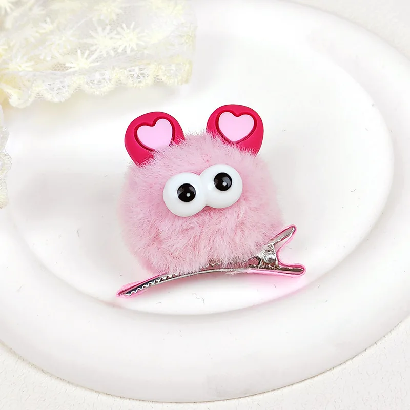 5 قطع من مشبك شعر على شكل نجمة خماسية من القطيفة ذات عيون كبيرة ومشبك على شكل قرش، لطيف وعصري #5