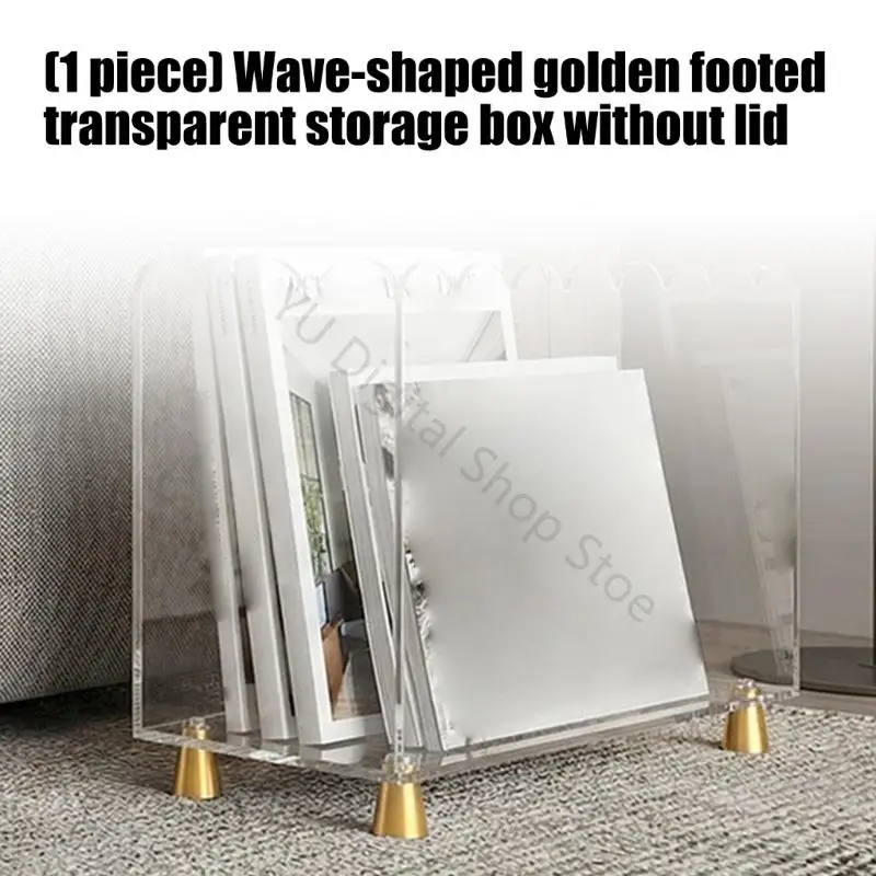 96BA Trendiges transparentes Organizer-Kastengehäuse mit Metallbeinen, für die Präsentation von Sammlungen – Detail 2