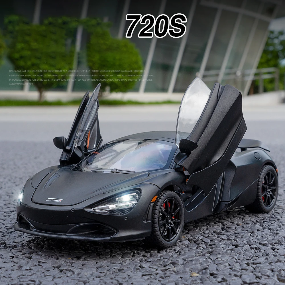 1:24 720S Alloy Miniature Scale Car Model Diecast Metal Convertible Toy Car Sound＆Light Collection Childrens Toy Vehicles Gifts