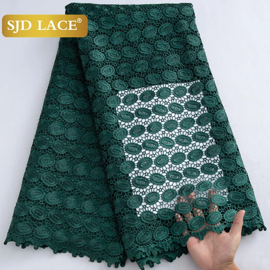 

SJD LACE 5Yards Nigerian Guipure Cord Wedding Lace Fabric 2024 Latest African Embroidery Water Soluble Lace for Women Dress 4064