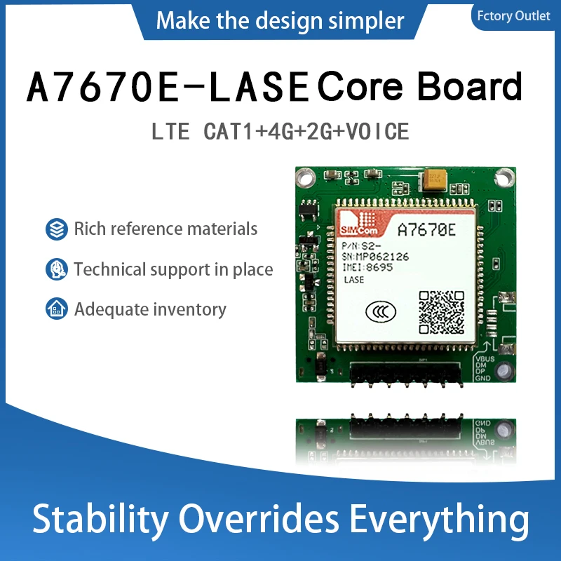 

SIMCOM A7670E-LASE 4G Cat 1 with GSM GPS Module development Core Board A7670E TTL Serial Port Mirco USB Voice