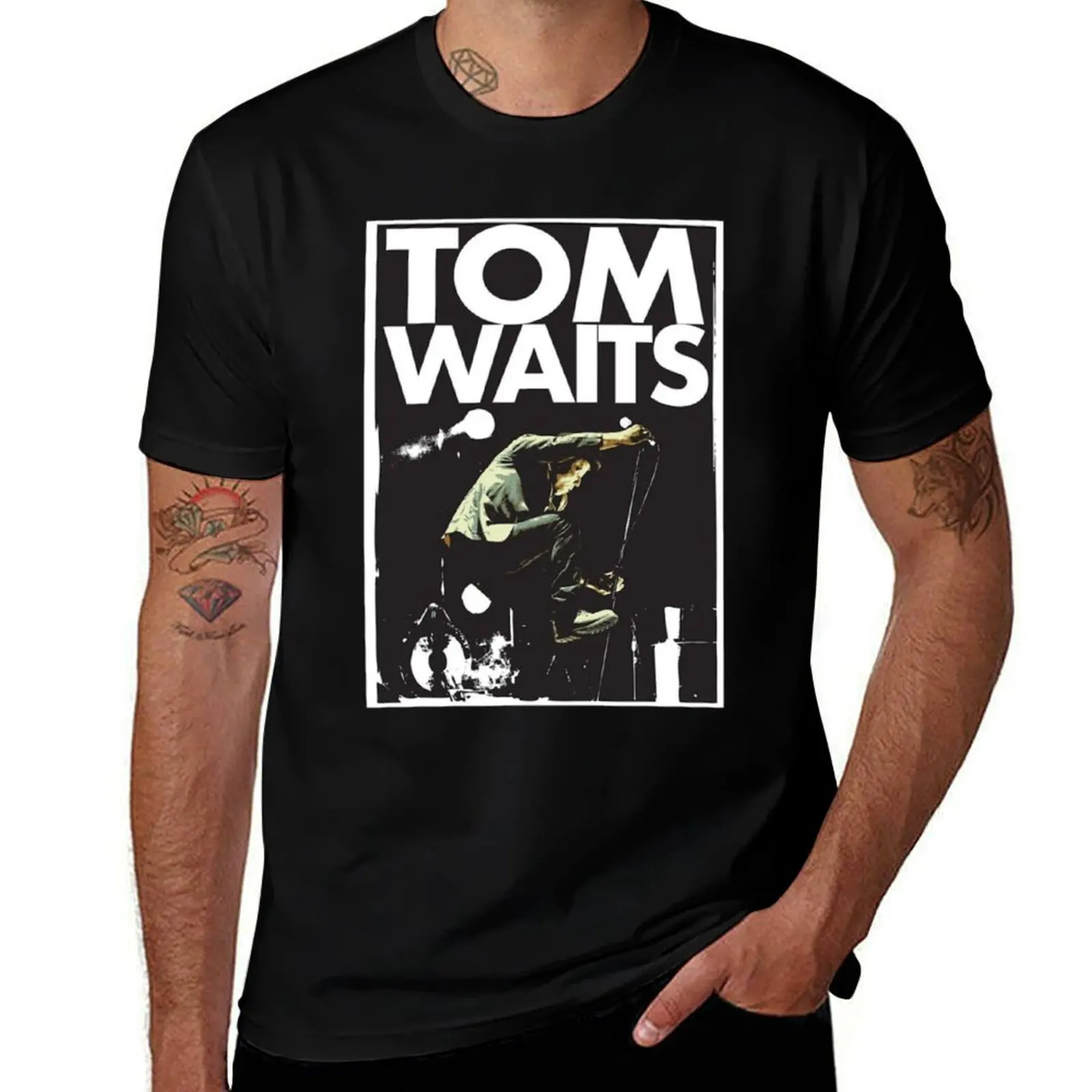 Tom Waits Retro T-Shirt custom shirt blacks anime designer t shirt men