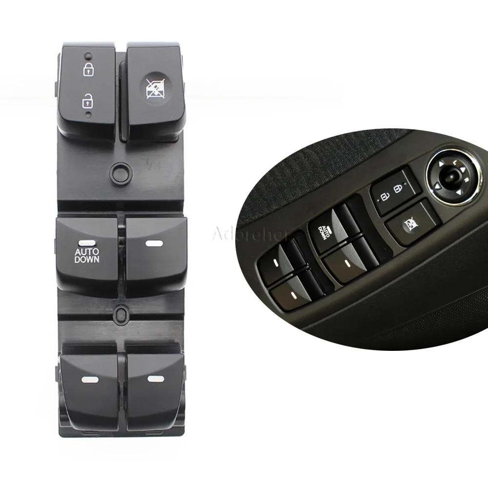 Compatible for Hyundai Elantra 2012 2013 2014 2015 2016 93570-4V000 Electric Power Master Window Control Switch Button Set