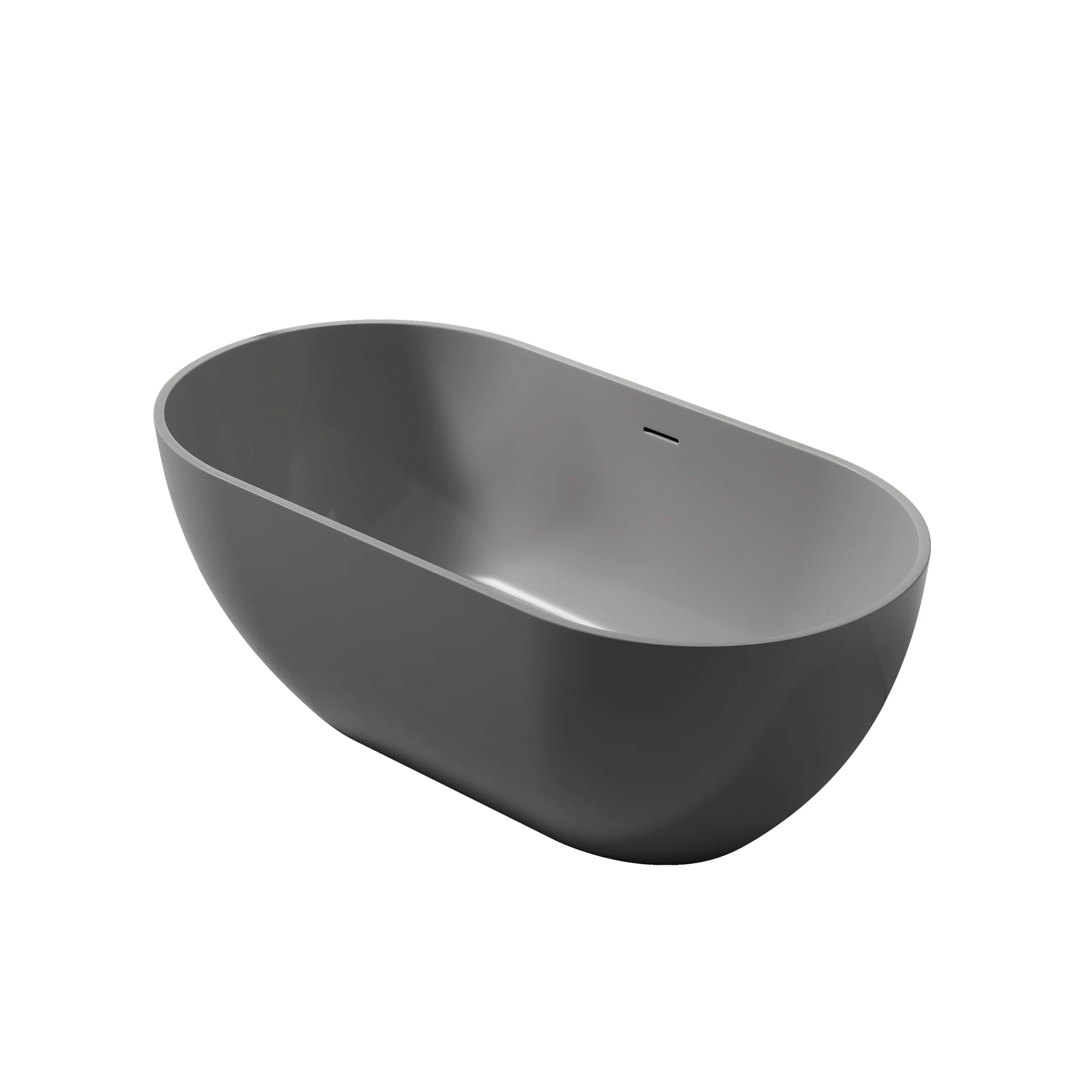 59inch Dark grey solid surface bathtub for bathroom