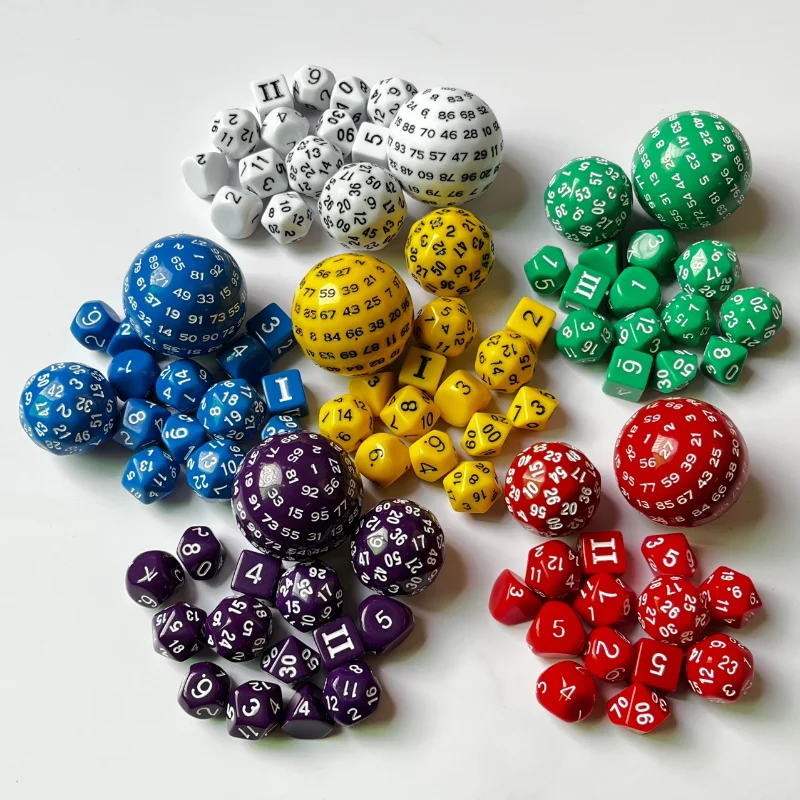 15Pcs/set New Foreign Trade Product Solid Color 3 To 100 Sided Digital Dice