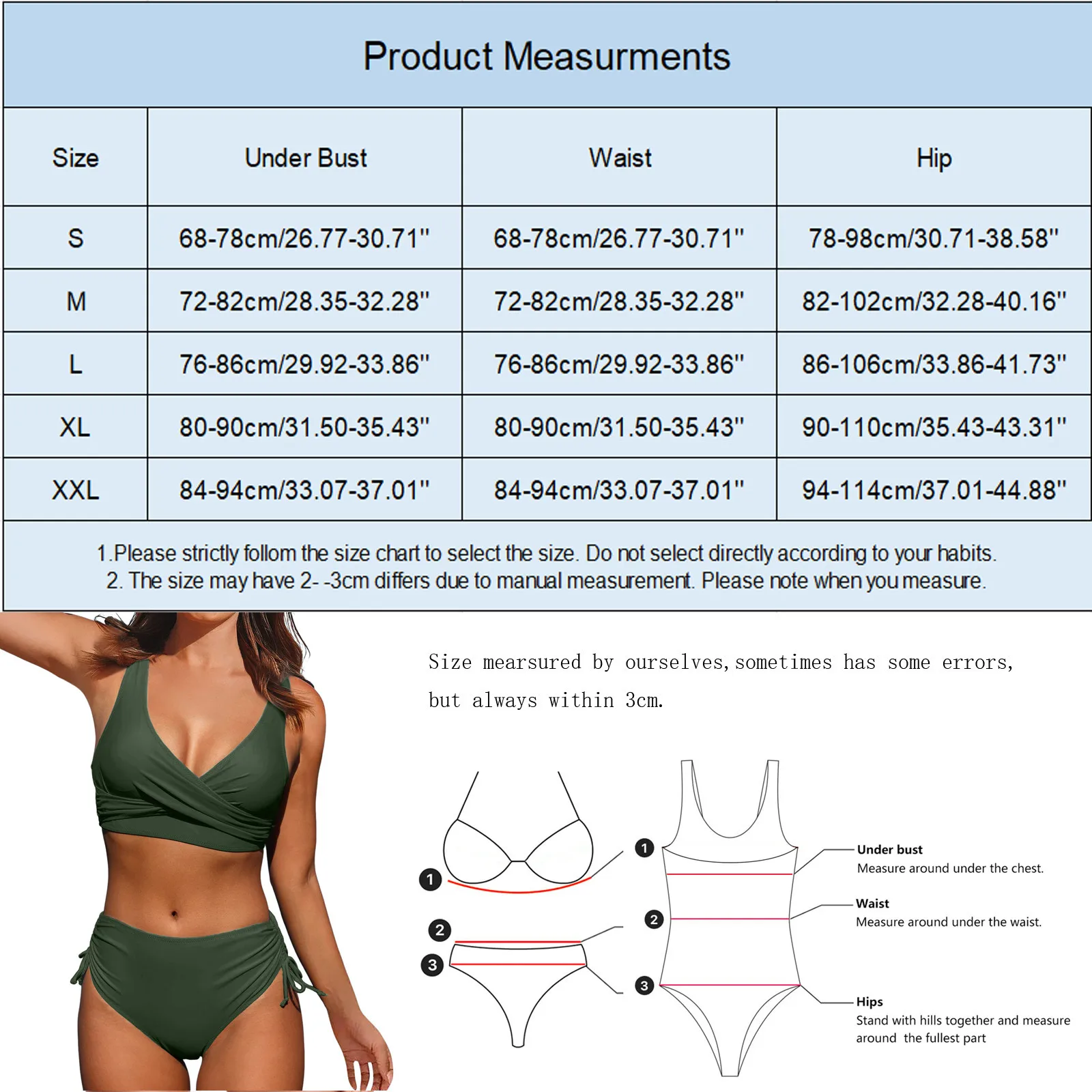 Bikini de dos piezas para mujer, Tankini de Color sólido con cordones, traje de baño arrugado, ropa de playa Hawaiana para surfear, Y2k, 2024