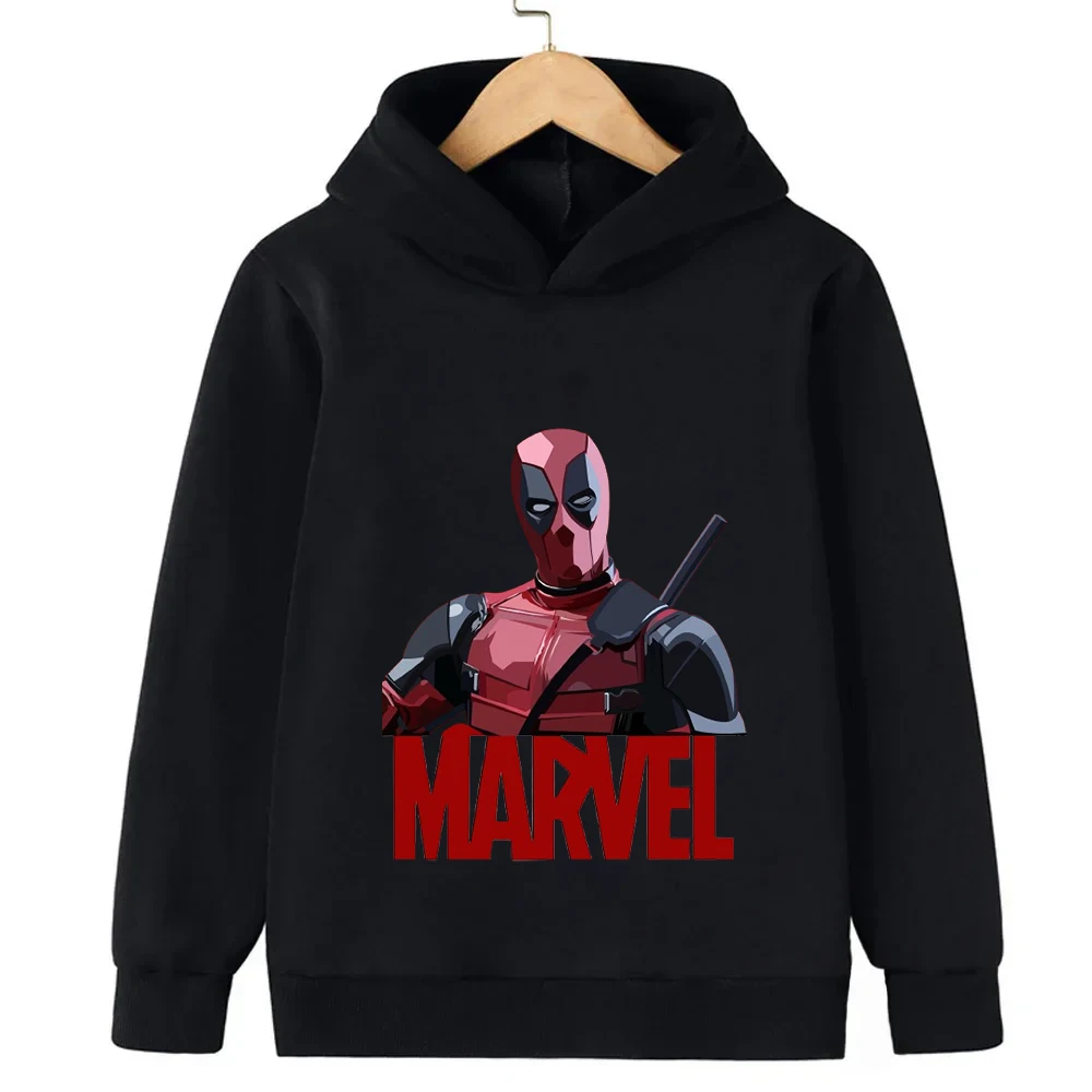 

New winter Autumn Marvel Deadpool Children's Clothing Boy Girl Hooded Hoodie Baby Kid Clothing Casual Sport Sweatshirt Pullover