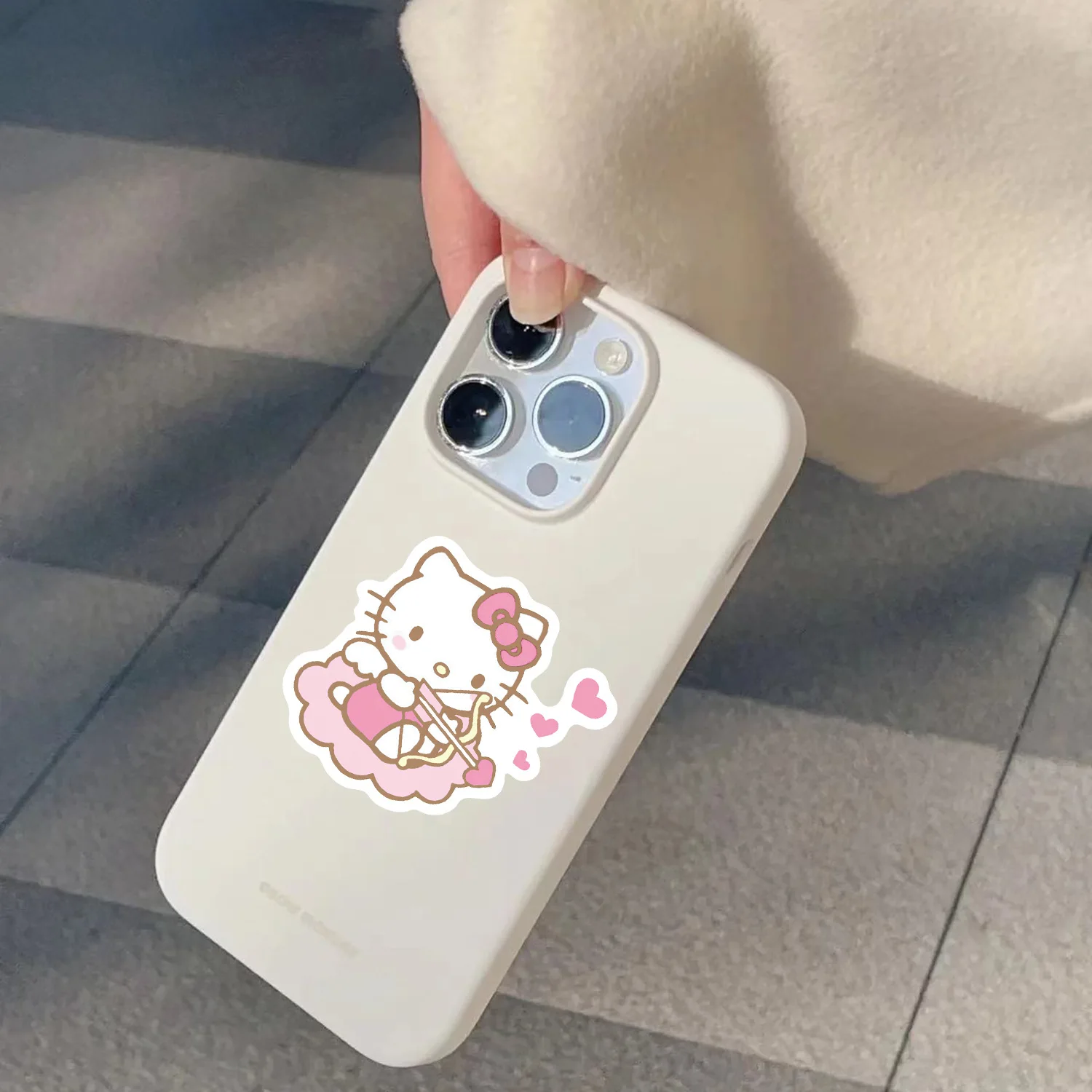 50PCS Kawaii Hello Kitty Meme Stickers Cute Sanrio Cartoon Sticker for Girls Toy Phone Guitar Water Bottle Graffiti Decals