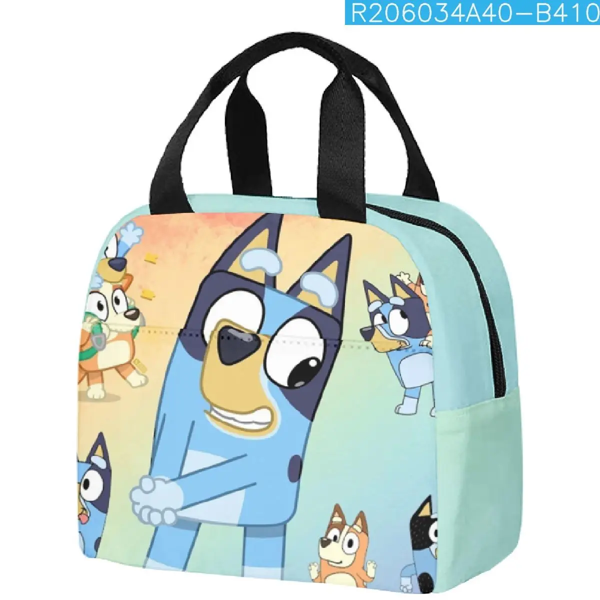 

New Cute Anime Bluey Cartoon Printed Lunch Bag for Primary and Secondary School Students Insulated Lunch Box Handbag