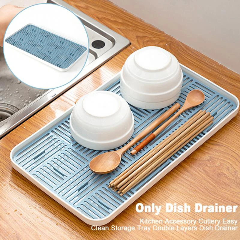 Plastic Drain Rack Dish Cup Drainer Dryer Tray Sink Dinnerware Drying Rack Worktop Kitchen Organizer Water Filter Tray Shelf