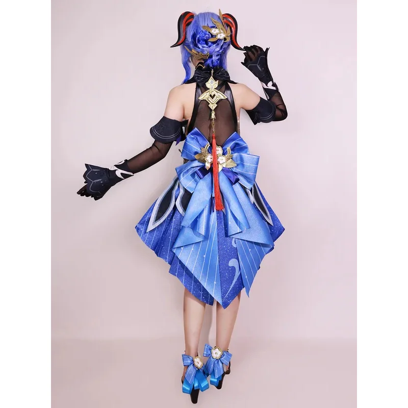 Em estoque 2024 ganyu nova roupa cosplay traje genshin impacto cosplay crepúsculo flor gan yu conjunto completo cosplay outfit uniforme